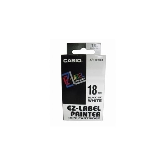 Etikettierungsband Casio XR-18WE 8 m x 18 mm schwarz auf weiß