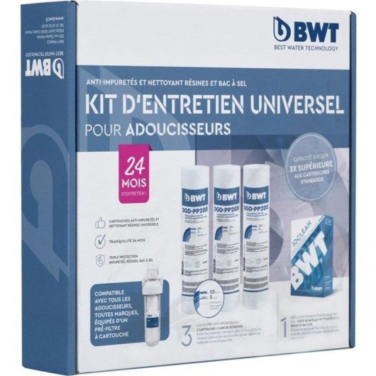 Kit Manutenção Universal BWT para Descalcificadores - 3 Cartuchos Arctic + Pastilhas