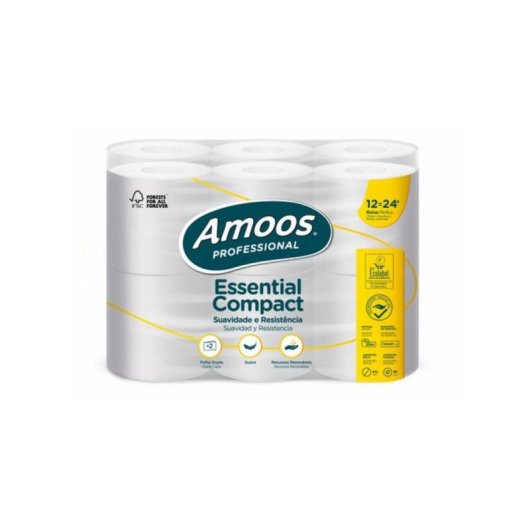 Rouleau Papier Hygiénique Professional Amoos 2 Plis 35m Pack 12