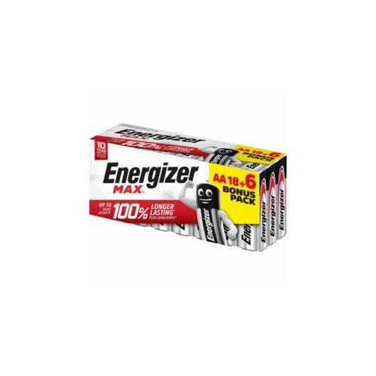 Pilhas Alcalinas Energizer Power LR6 AA - Caixa com 24 Unidades