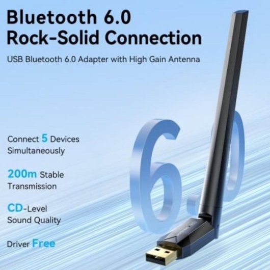 Adaptateur USB Vention Bluetooth 6.0 avec Antenne à Haut Gain