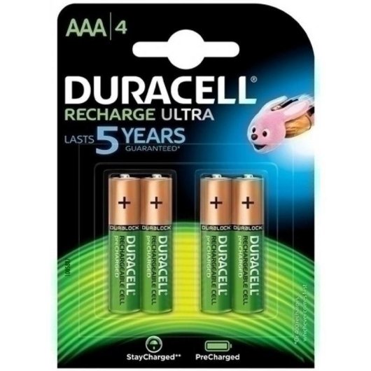 Pilha Recarregável AA Duracell DX2400 Pack 4