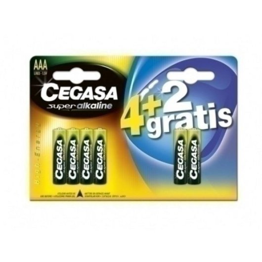 Pilha Alcalina AAA Cegasa Plus MN2400 - Pack de 6 unidades