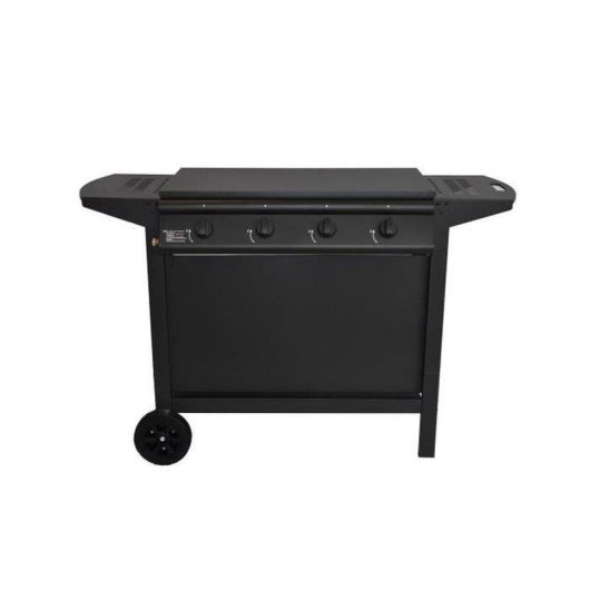 Churrasco a gás Grill Garden 4 queimadores preto com grelha, tampa e carrinho