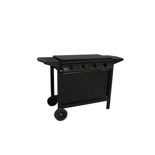 Churrasco a gás Grill Garden 4 queimadores preto com grelha, tampa e carrinho