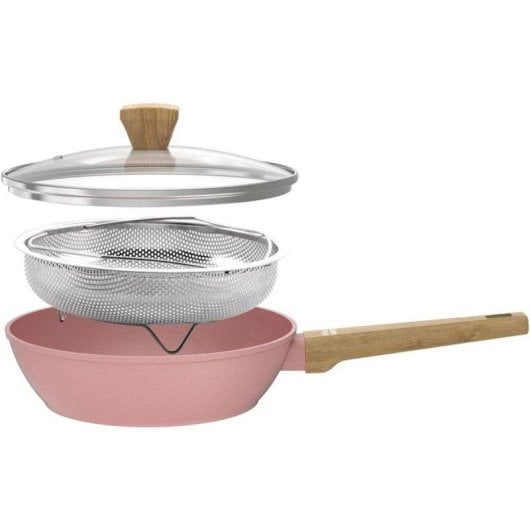 Casseruola Arthur Martin AM0333 3 Pezzi Ceramica Rosa Alluminio Forgiato Induzione