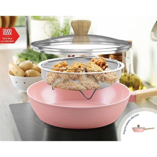 Casseruola Arthur Martin AM0333 3 Pezzi Ceramica Rosa Alluminio Forgiato Induzione