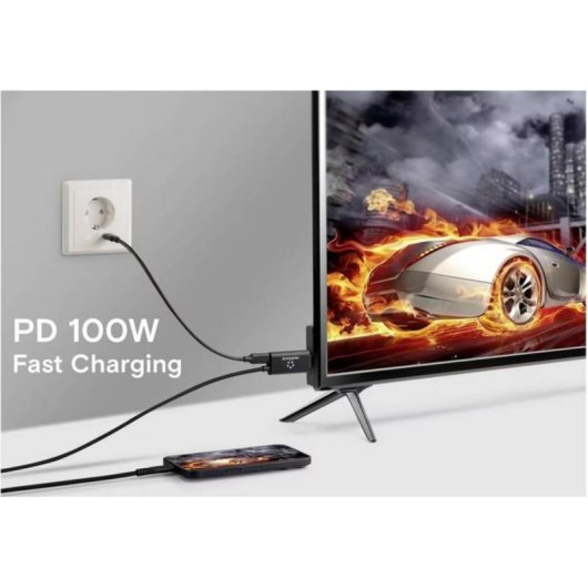 Cavo USB-C Renkforce 2m 4K 60Hz 100W Power Delivery Nero