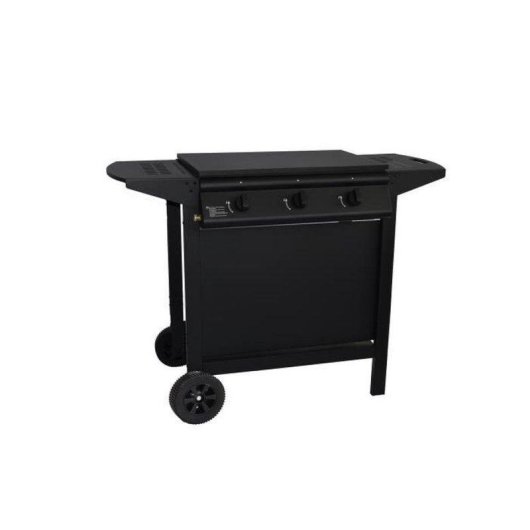 Barbacoa de gas Grill Garden negra con tapa protectora, encendido piezo, 3-4 quemadores