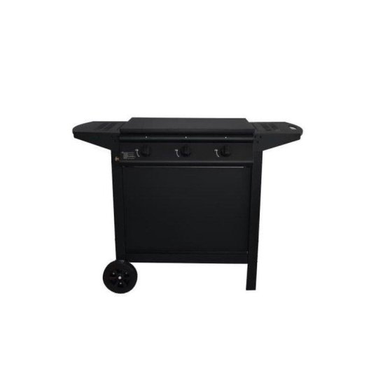 Barbacoa de gas Grill Garden negra con tapa protectora, encendido piezo, 3-4 quemadores