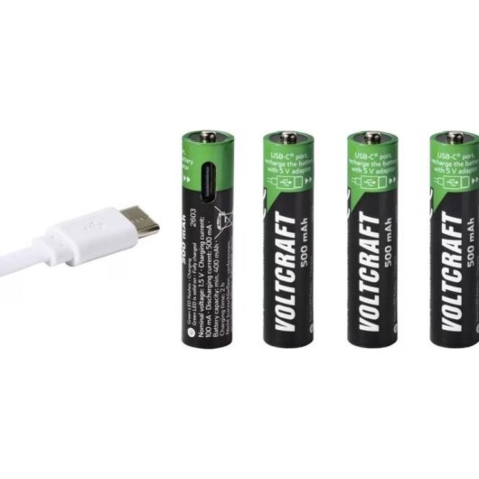 Pilha recarregável AAA Voltcraft Li-Ion 500 mAh 1.5 V 4 unidades