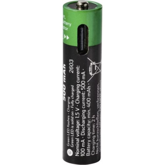 Pilha recarregável AAA Voltcraft Li-Ion 500 mAh 1.5 V 4 unidades