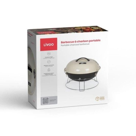 Barbecue à Charbon Portable Livoo DOC301 Ø34 cm Acier Émaillé