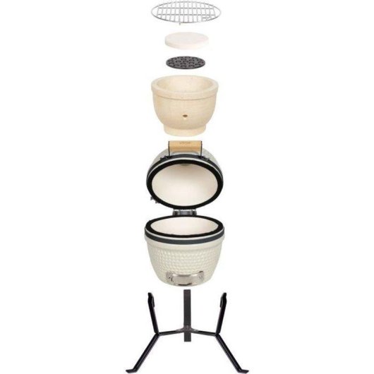 Churrasqueira Kamado Livoo Doc330 27cm Termómetro Integrado Beige/Preto
