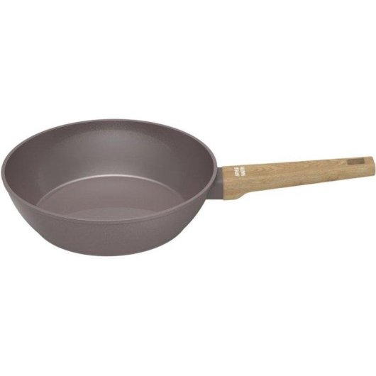 Bratpfanne Arthur Martin AM9910 24 cm Keramikbeschichtung Taupe mit Glasdeckel und Dampfkorb