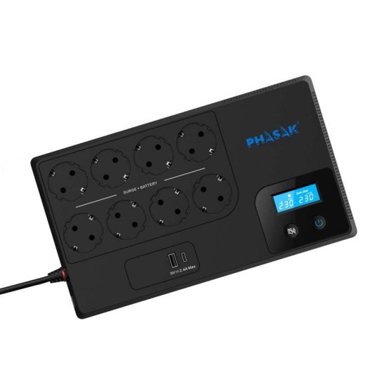 Sai Phasak 1050 VA Blei-Calcium Batterie 15 Minuten USB-A USB-C