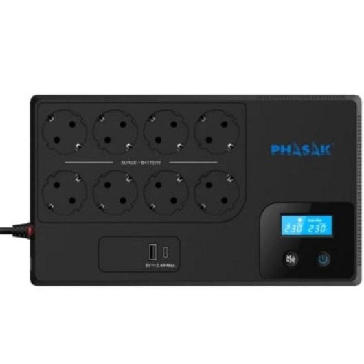 Sai Phasak 1050 VA Blei-Calcium Batterie 15 Minuten USB-A USB-C