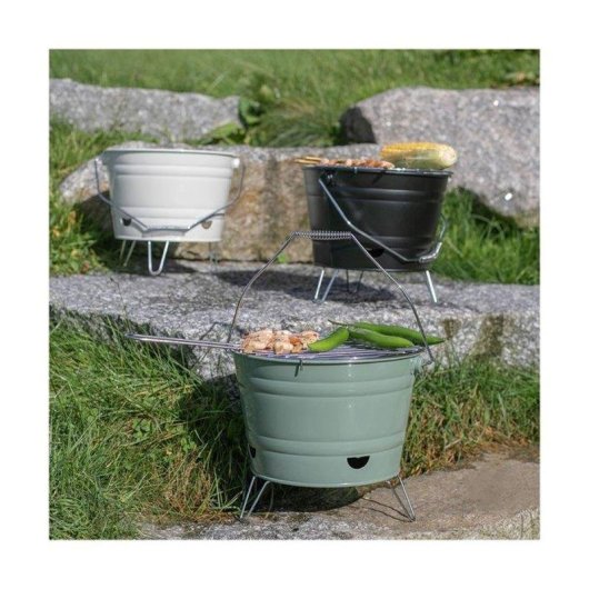 Barbecue à charbon portable Livoo Doc327n 27 cm acier chromé pliable