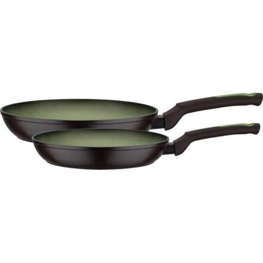 Set 2 Padelle GSW Avocado 24 e 28 cm Alluminio Forgiato Antiaderente Greblon C2 Induzione