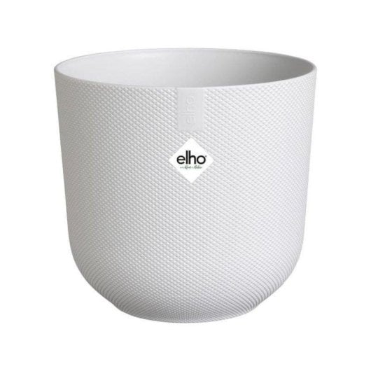 Vaso da interno Elho Jazz Rond 35x34,5x32 cm bianco opaco texture rombi riciclato impermeabile