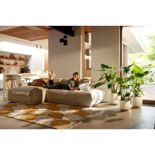 Vaso da interno Elho Jazz Rond 35x34,5x32 cm bianco opaco texture rombi riciclato impermeabile