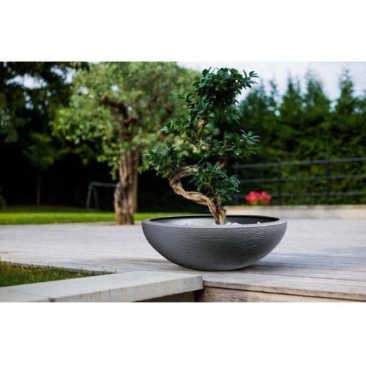 Vaso da giardino EDA Graphit Up Ovale Ø59 cm 39 L Grigio Anthracite Doppia Parete Anti-UV