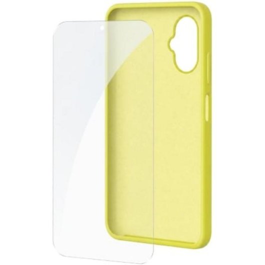 Hülle SPC Wuum One Protection Pack Silikon Gelb mit Panzerglas für SPC Wuum One