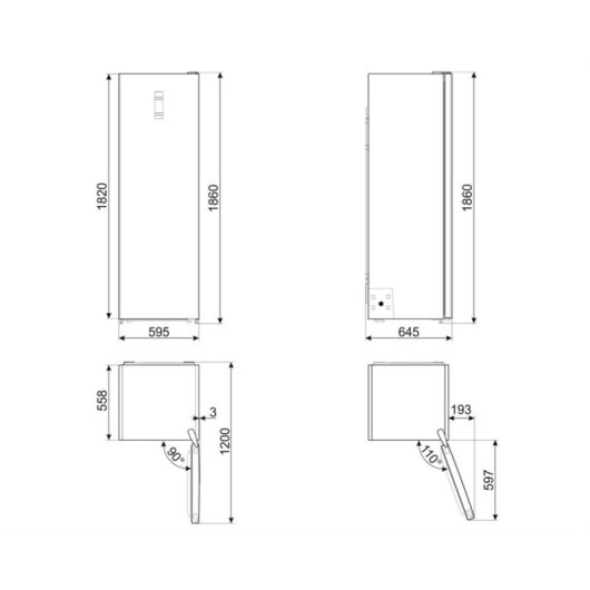 Frigorífico Una Puerta Smeg FS18EV3HX Defrost 186 cm 390 L E Acero inoxidable