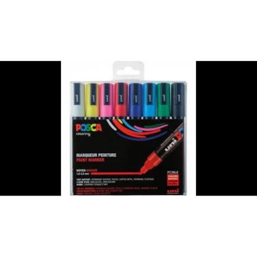 Uni-ball Posca M5 Marker 8 Metallic-Farben mit Etui