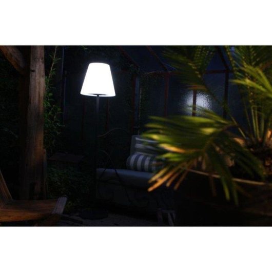 Lámpara de suelo solar Arte Alta LED integrado 1,5 m luz blanca fría IP44