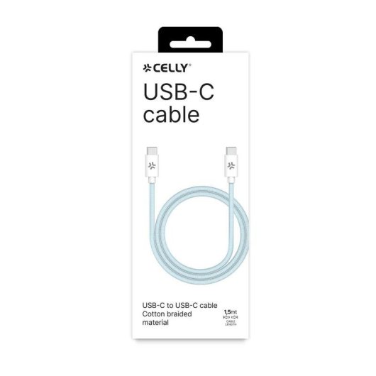 USB-C auf USB-C Kabel Celly Geflochten 1,5 m Schnellladen 100W
