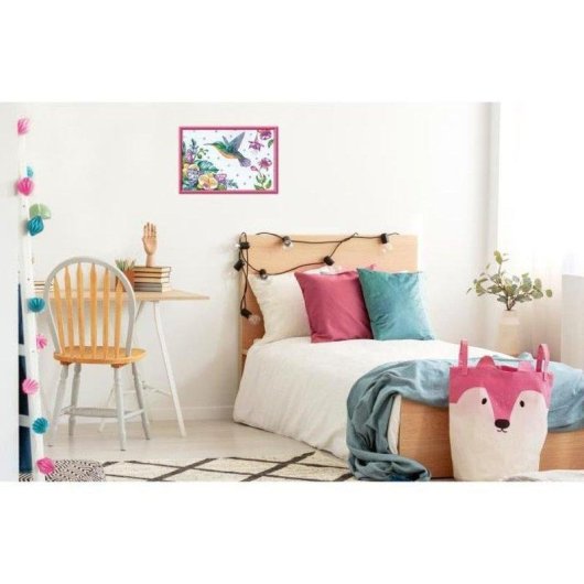 Kit Pintura por Números Ravensburger Creart Kids Colibrí y Flores Exóticas 31x21 cm