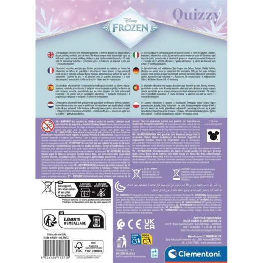 Juego educativo interactivo Clementoni Quizzy Disney Frozen 24 actividades lápiz electrónico