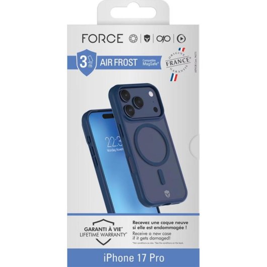 Funda para móvil Force Case FCAIRFRMAGIP17PBL Backcover Kunststoff Blau MagSafe für iPhone 17 Pro