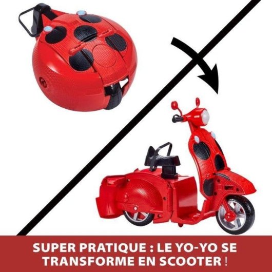 Muñeca Bandai Ladybug Lucky Charm 26 cm con Scooter Switch'n Go transformable