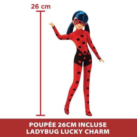 Muñeca Bandai Ladybug Lucky Charm 26 cm con Scooter Switch'n Go transformable