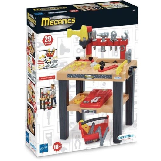 Mesa de Trabajo Infantil Grande ECOIFFIER con 28 Accesorios y Taladro