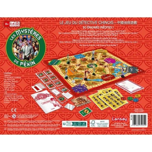 Juego de mesa Lansay Les Mystères de Pékin detectivesco familiar 2-6 jugadores