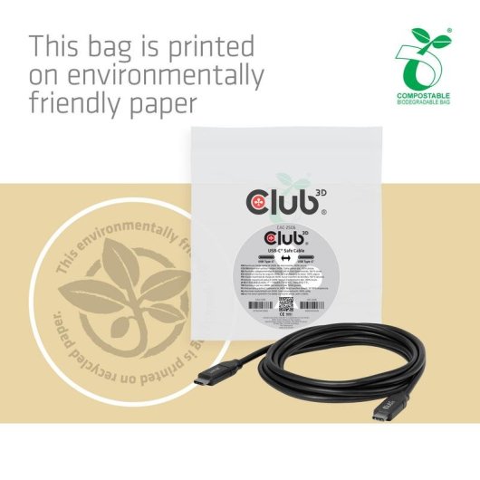 Cavo USB-C CLUB3D 240W Senza Dati 2m Nero