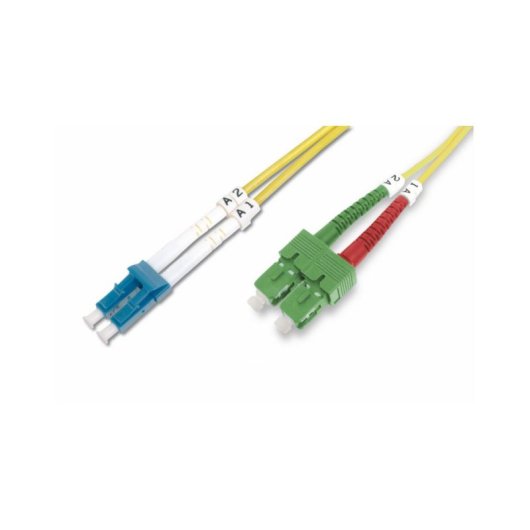 Cable de fibra óptica Digitus SC APC a LC PC monomodo OS2 1 m dúplex amarillo