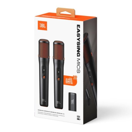 Micrófono JBL EasySing Mics inalámbrico con batería integrada y control por botones