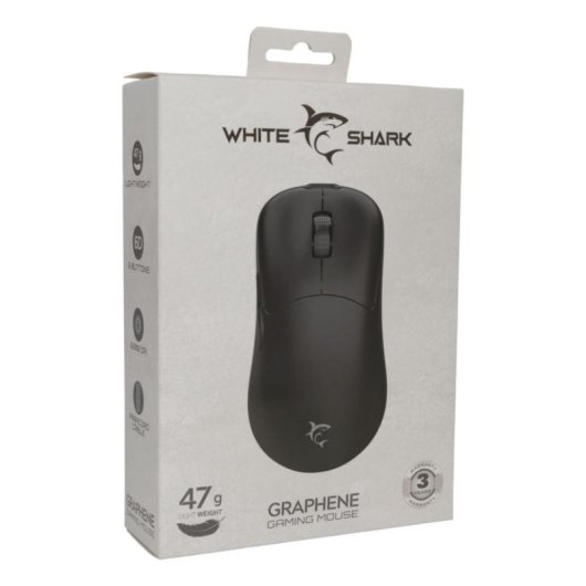 Rato White Shark GRAPHENE Ambidestro USB Type-A + PS/2 12400 DPI Preto