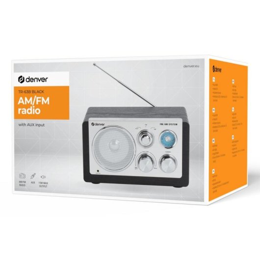 Radio Portátil Denver TR-63B AM/FM 1,5 W Negro