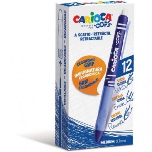 Kugelschreiber retractierbar löschbar Carioca Oops blau - 12er Pack