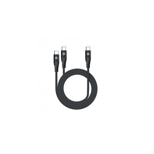 Celly USB-C Hub mit 2 USB-C Ports Schwarz