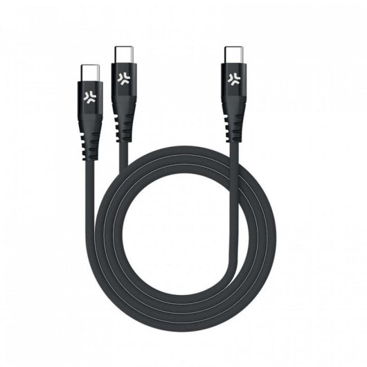 Celly USB-C Hub mit 2 USB-C Ports Schwarz