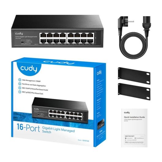 Switch Cudy GS1016E 16-Port Gigabit Managed L2 Rack