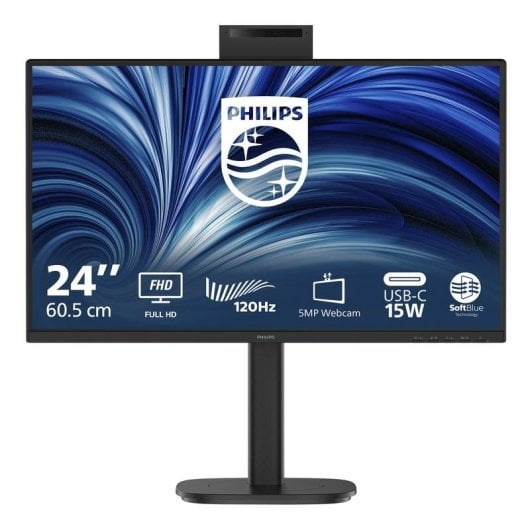 Monitor Philips 24B2N3200JH/00 23,8" FullHD 120Hz IPS Webcam Lautsprecher Höhenverstellbar