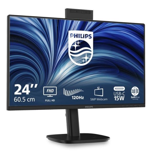 Monitor Philips 24B2N3200JH/00 23,8" FullHD 120Hz IPS Webcam Lautsprecher Höhenverstellbar