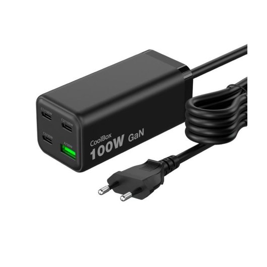 Base di Carica CoolBox ChargeMaster 4 Pro 100W GaN 3 USB-C USB-A